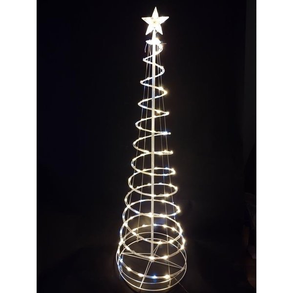 Celebrations LED 72 in. Spiral Cone with Star Yard Decor 203905